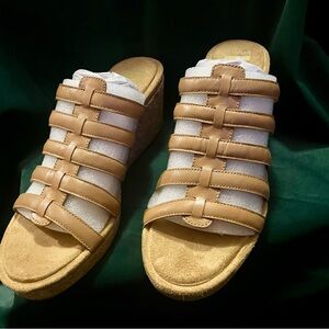 Hush Puppies Tan Wedge Sandals Size 11